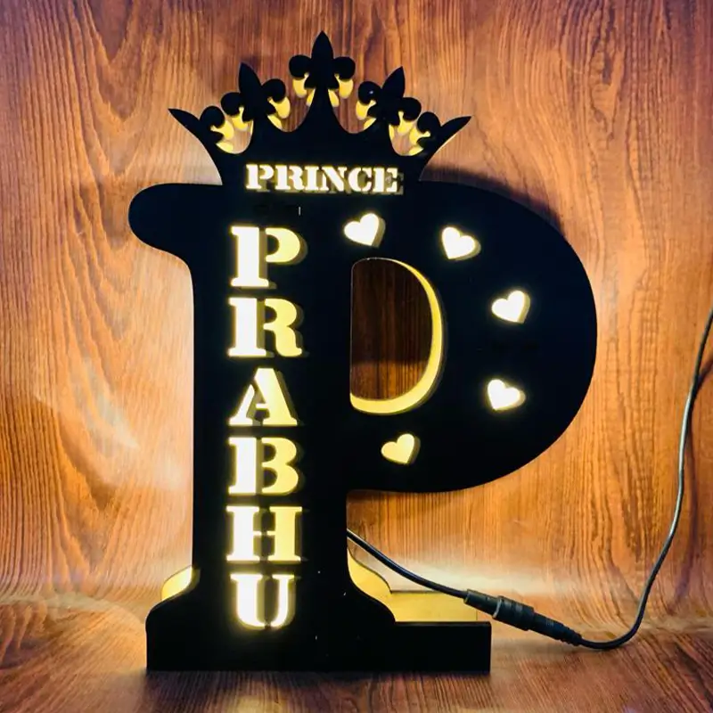 customised Led initial lamp with Single Name